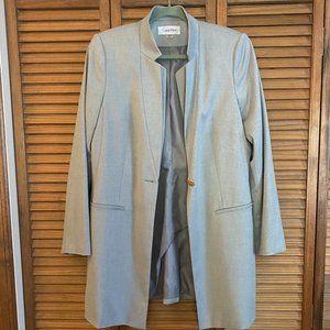Calvin Klein Women's Long Blazer in Gray Size 12
